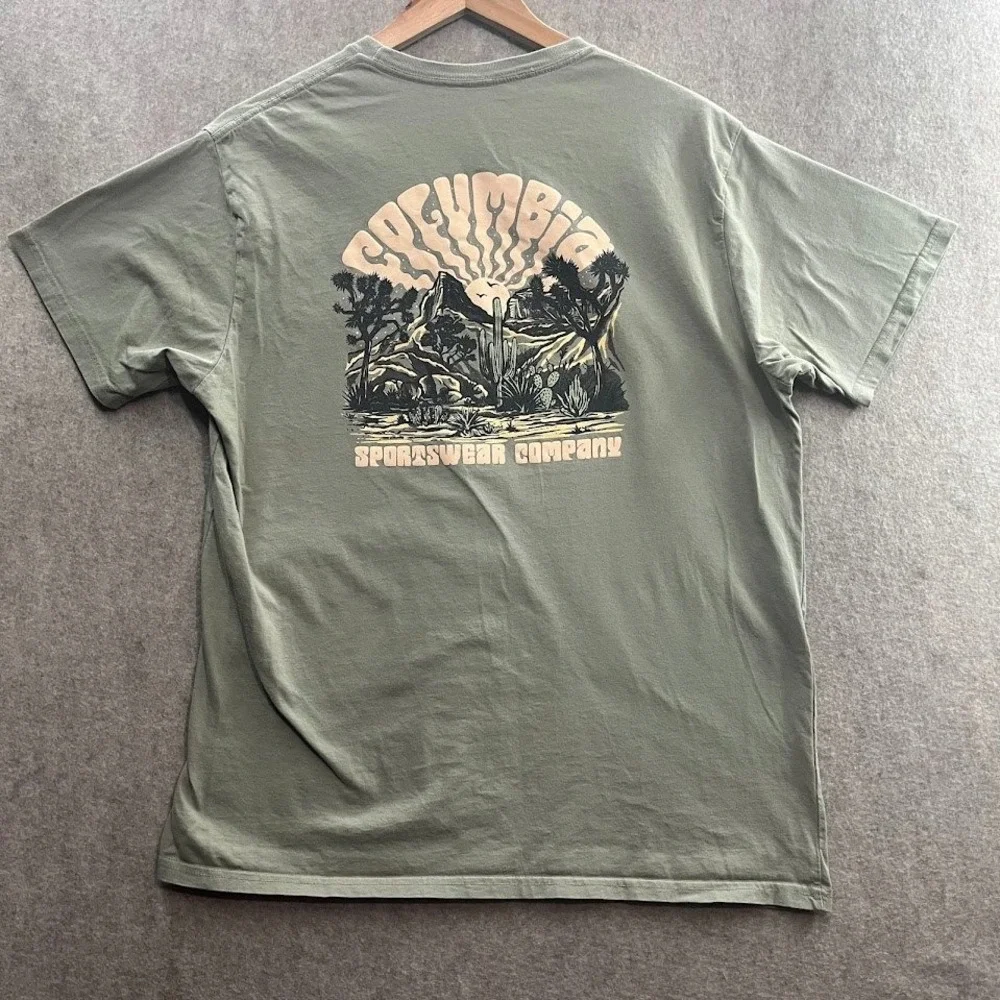 Columbia Graphic T-Shirt Mens Large Green - Picture 7 of 8